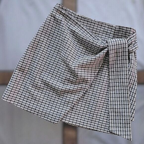 Wilfred Wrap-Front Skirt beige houndstooth check Size 0 - Picture 5 of 14